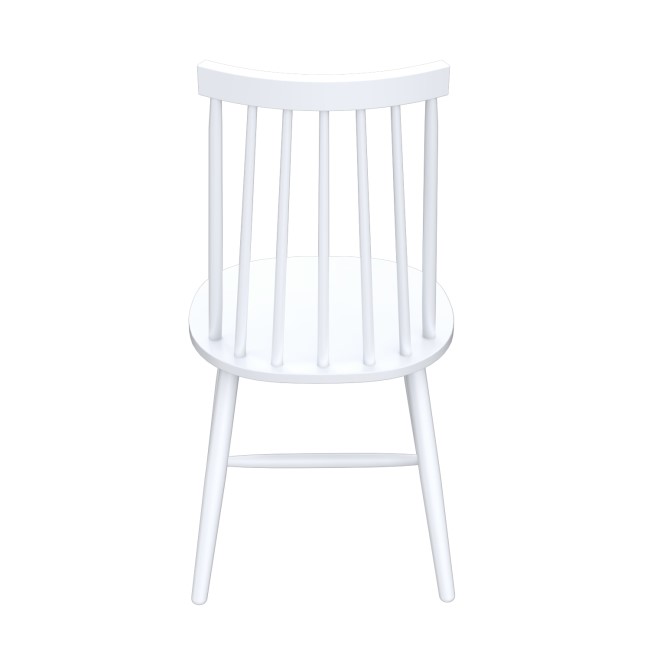 Set of 4 White Wooden Spindle Dining Chairs - Cami