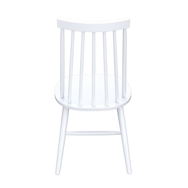 Set of 4 White Wooden Spindle Dining Chairs - Cami