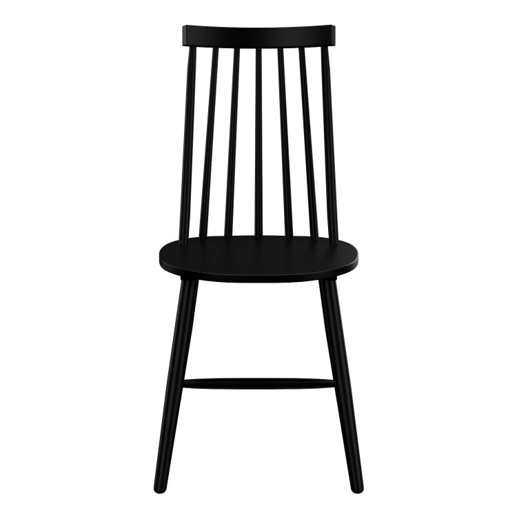 Set of 4 Black Wooden Spindle Dining Chairs - Cami