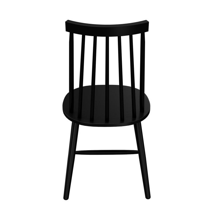 Set of 4 Black Wooden Spindle Dining Chairs - Cami