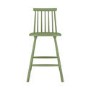 Set Of 2 Olive Green Wooden Kitchen Stools with Spindle Back - 66cm - Cami
