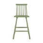 Set Of 3 Olive Green Wooden Kitchen Stools With Spindle Back - 66cm - Cami