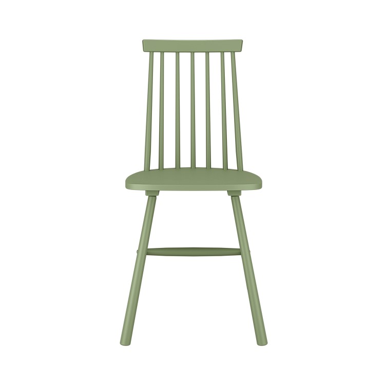 Set of 2 Olive Green Wooden Spindle Back Dining Chairs - Cami