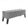 GRADE A1 - Cushioned End-of-Bed Ottoman Storage Bench in Grey Velvet - Cameron