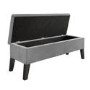 Cushioned End-of-Bed Ottoman Storage Bench in Grey Velvet - Cameron
