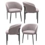 Set of 4 Taupe Boucle Dining Chairs - Cora