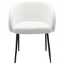 Set of 4 White Boucle Dining Chairs - Cora