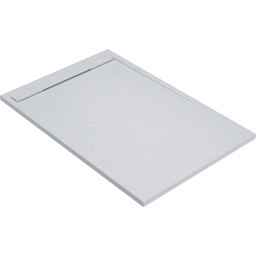 White 1000x800 30mm Slimmine Tray w/  Linear Waste - Coast 