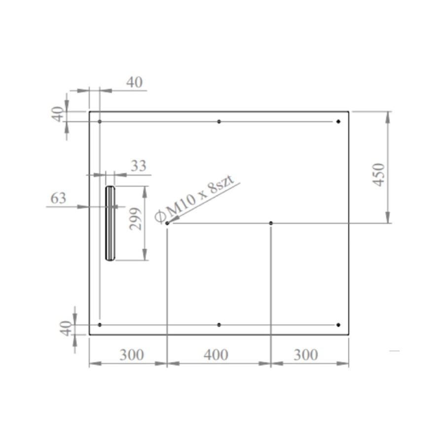 Black 1000x900 Rectangular Shower Tray 30mm Low-Profile - Slate Cast Marble