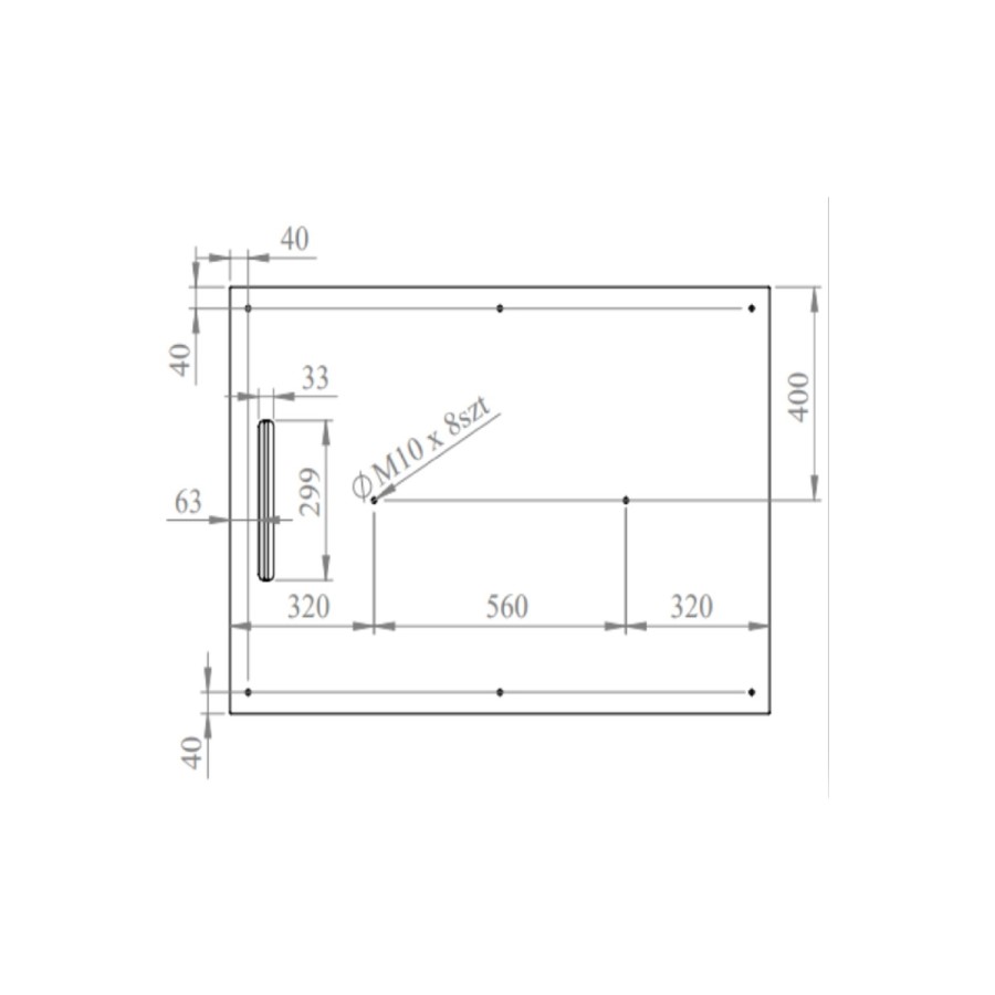 Black 1200x800 Rectangular Shower Tray 30mm Low-Profile - Slate Cast Marble