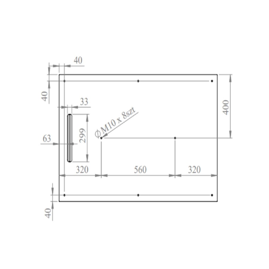 1200x800 Rectangular Shower Tray 30mm Low-Profile - Slate Cast Marble