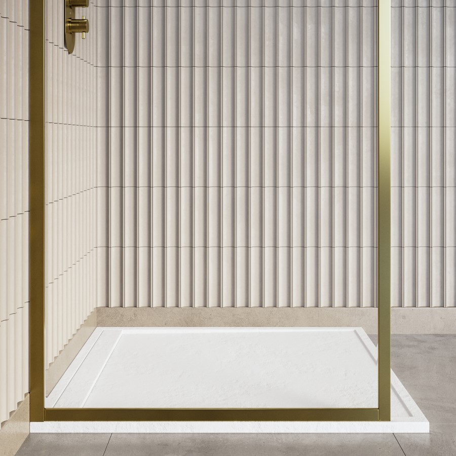 1200x900mm Rectangular Shower Tray – Slimline 30mm – Stone Resin – Anti-Slip – White – Coast