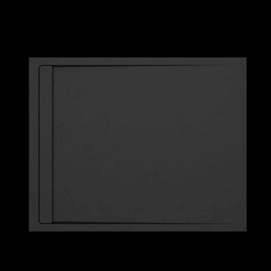 Black 1400x900 Rectangular Shower Tray 30mm Low-Profile - Slate Cast Marble