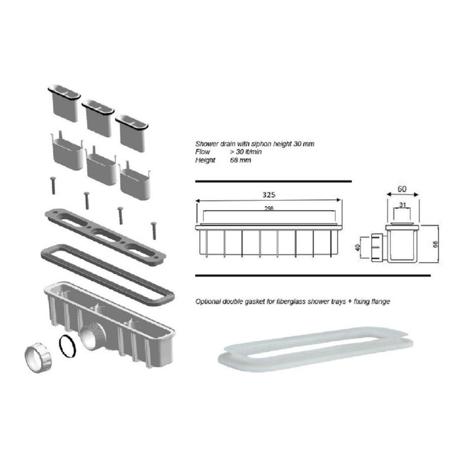 1400x900 Rectangular Shower Tray 30mm Low-Profile - Slate Cast Marble