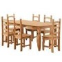 Corona Mexican Solid Pine Dining Set with 6 Dining Chairs