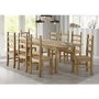 Corona Mexican Solid Pine Extendable Dining Table with 8 Dining Chairs