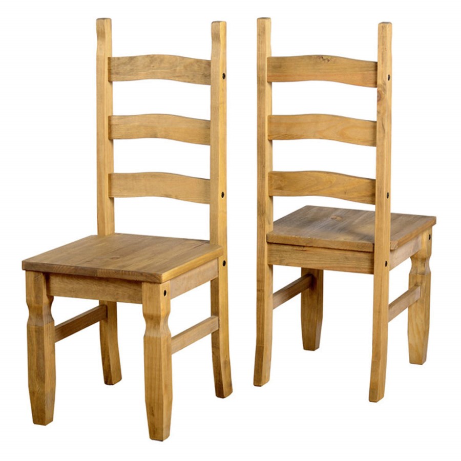 Corona Mexican Solid Pine Dining Set with 6 Dining Chairs