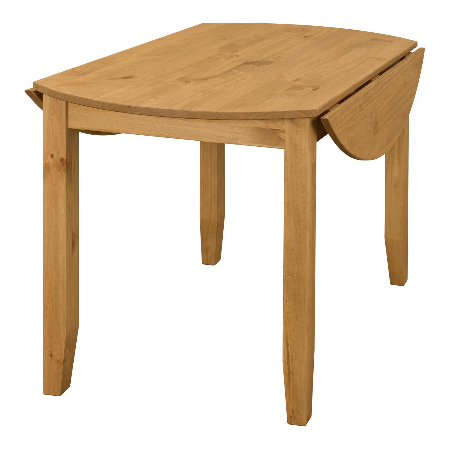 Corona Mexican Solid Pine Round Drop Leaf Dining Table Set With 4 Chairs