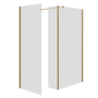 Brushed Brass Double Shower Screen for Wet Room & Walk In Shower 2300mm 