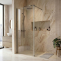 700mm Gunmetal Grey Grey Shower Screen for Wet Room & Walk In Shower with 300mm Hinged Flipper Panel - Corvus