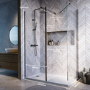 1400x900mm Gunmetal Walk-In Shower Screen Enclosure with Fixed Panel – Corvus