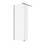 700mm Nickel Shower Screen for Wet Room & Walk In Shower with 300mm Hinged Flipper Return Panel - Corvus