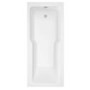 Single Ended Shower Bath with Front Panel & Brushed Bath Screen 1500 x 750mm - Cotswold