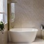 Freestanding Shower Bath Single Ended Left Hand Corner with Brass Bath Screen 1600 x 780mm - Cove