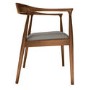 Walnut Dining Table with 6 Curved Walnut Dining Chairs - Cooper