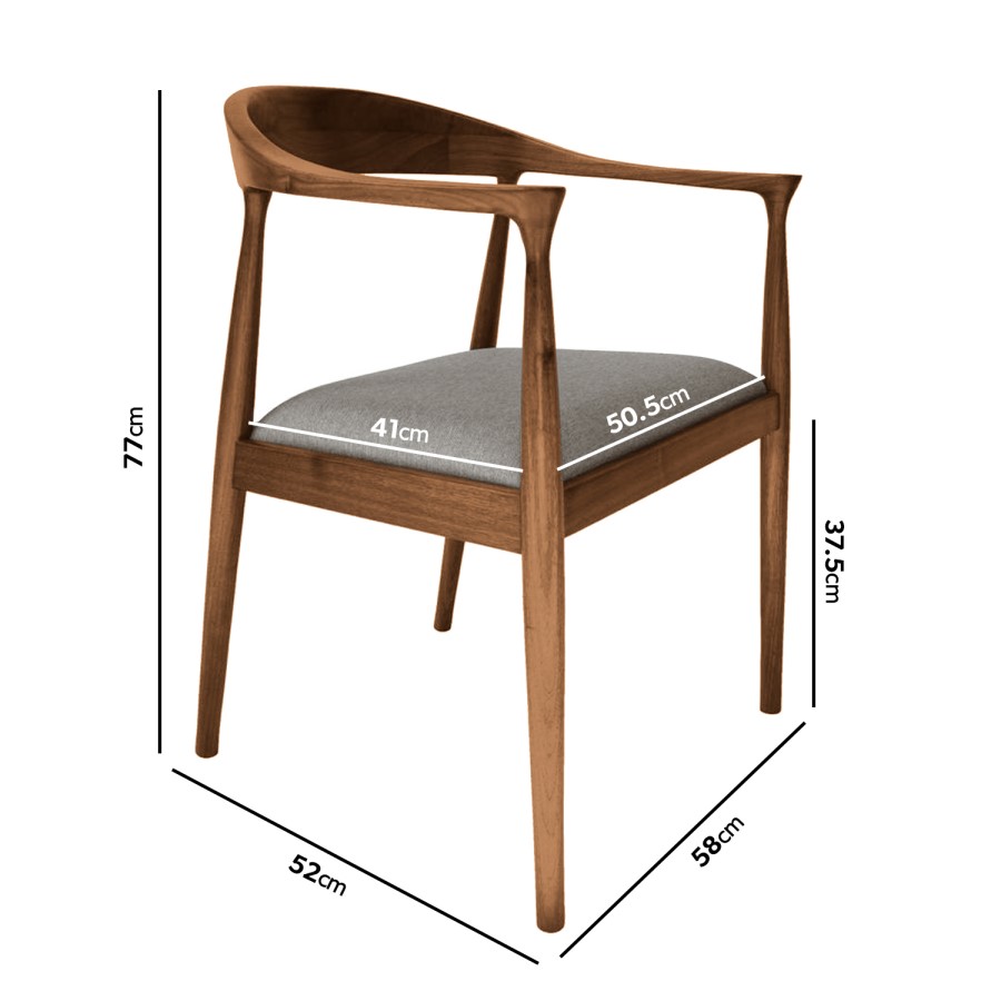 Walnut Dining Table with 6 Curved Walnut Dining Chairs - Cooper