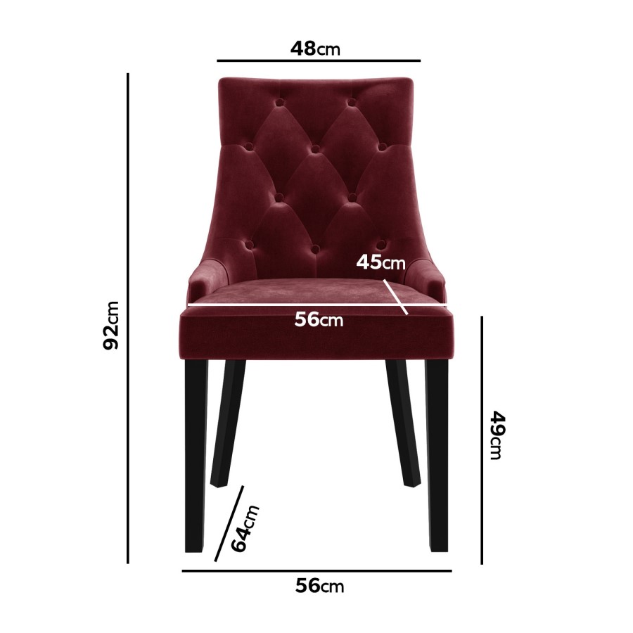 Walnut Dining Table with 8 Wine Velvet Dining Chairs - Cooper