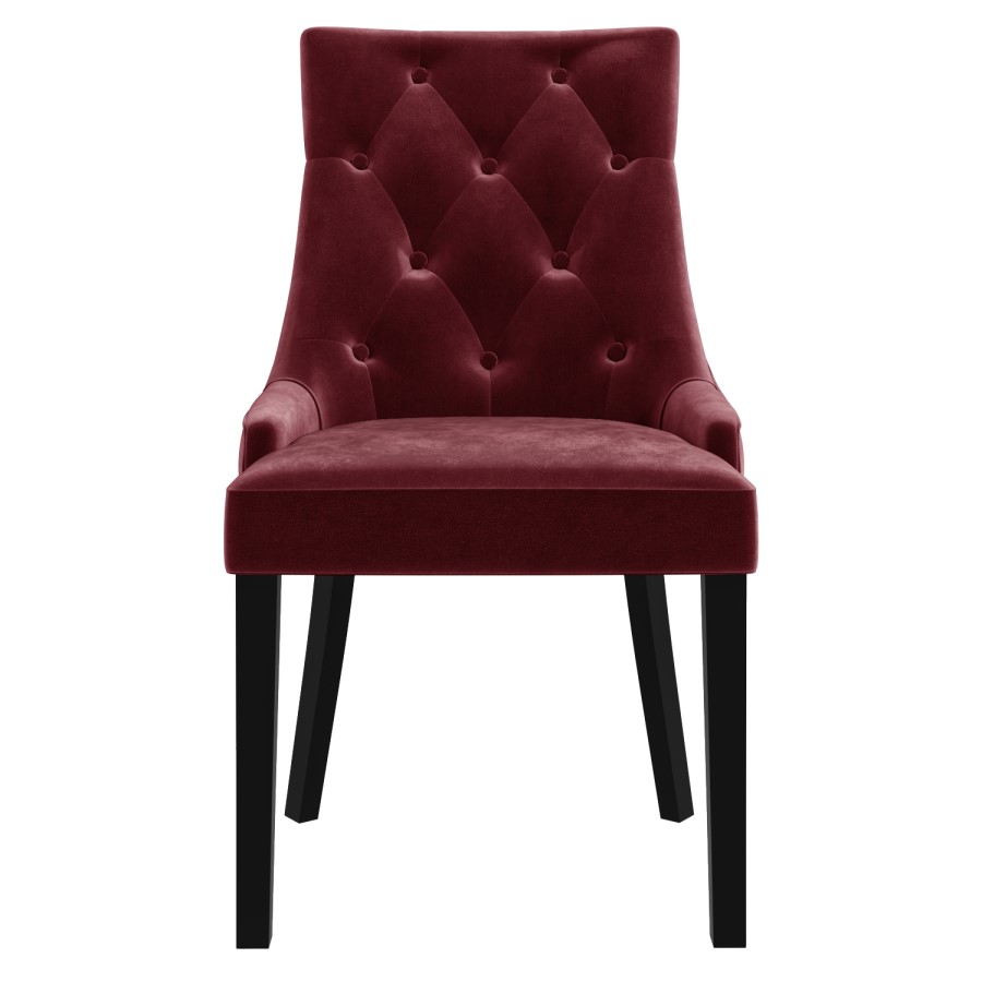 Walnut Dining Table with 8 Wine Velvet Dining Chairs - Cooper