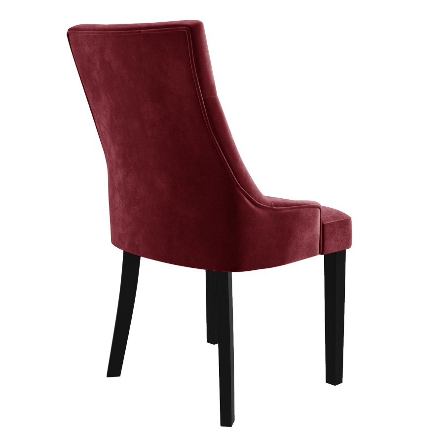 Walnut Dining Table with 8 Wine Velvet Dining Chairs - Cooper