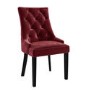 Walnut Dining Table with 8 Wine Velvet Dining Chairs - Cooper