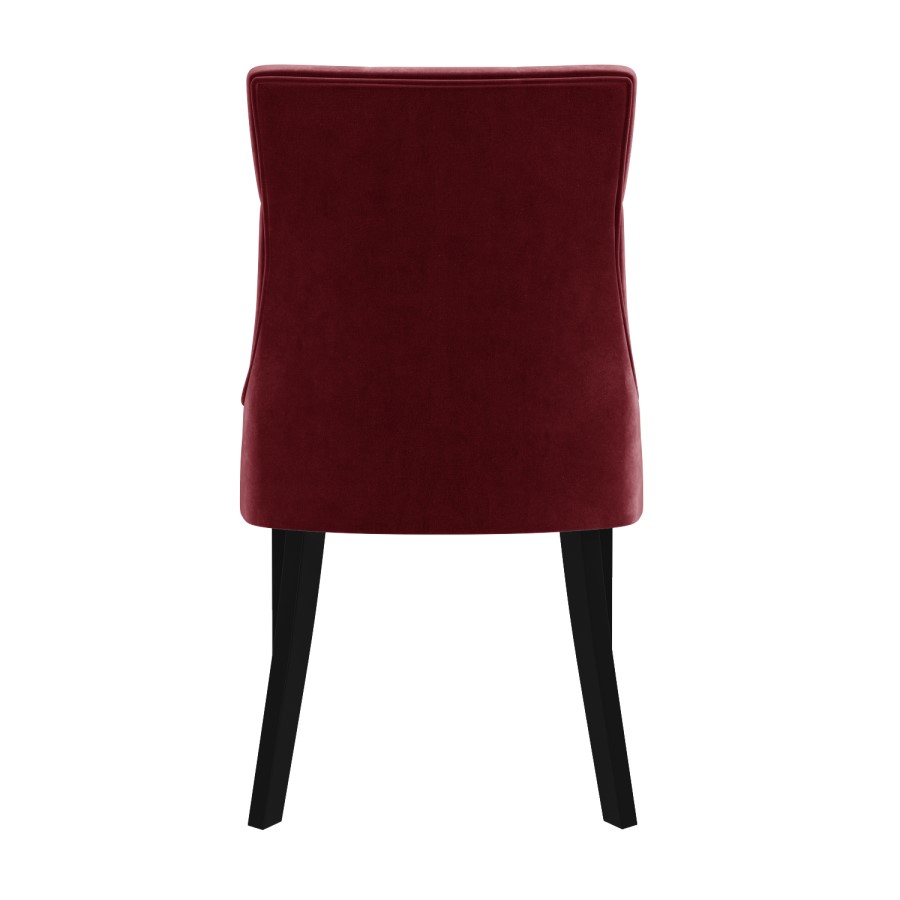 Walnut Dining Table with 8 Wine Velvet Dining Chairs - Cooper