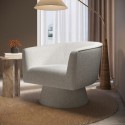 CRR003 Beige Boucle Swivel Armchair - Cairo
