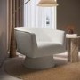 Light Grey Boucle Swivel Accent Chair - Cairo