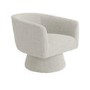 Light Grey Boucle Swivel Accent Chair - Cairo