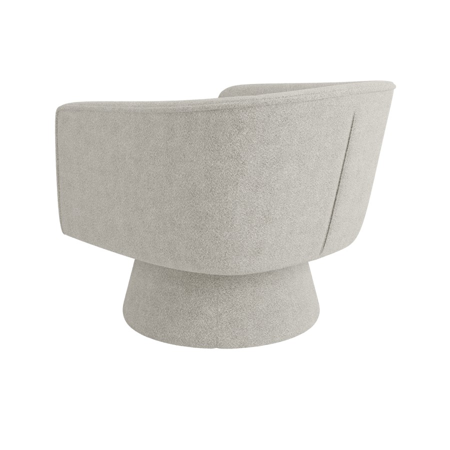 Light Grey Boucle Swivel Accent Chair - Cairo