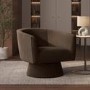 Brown Velvet Swivel Accent Chair - Cairo