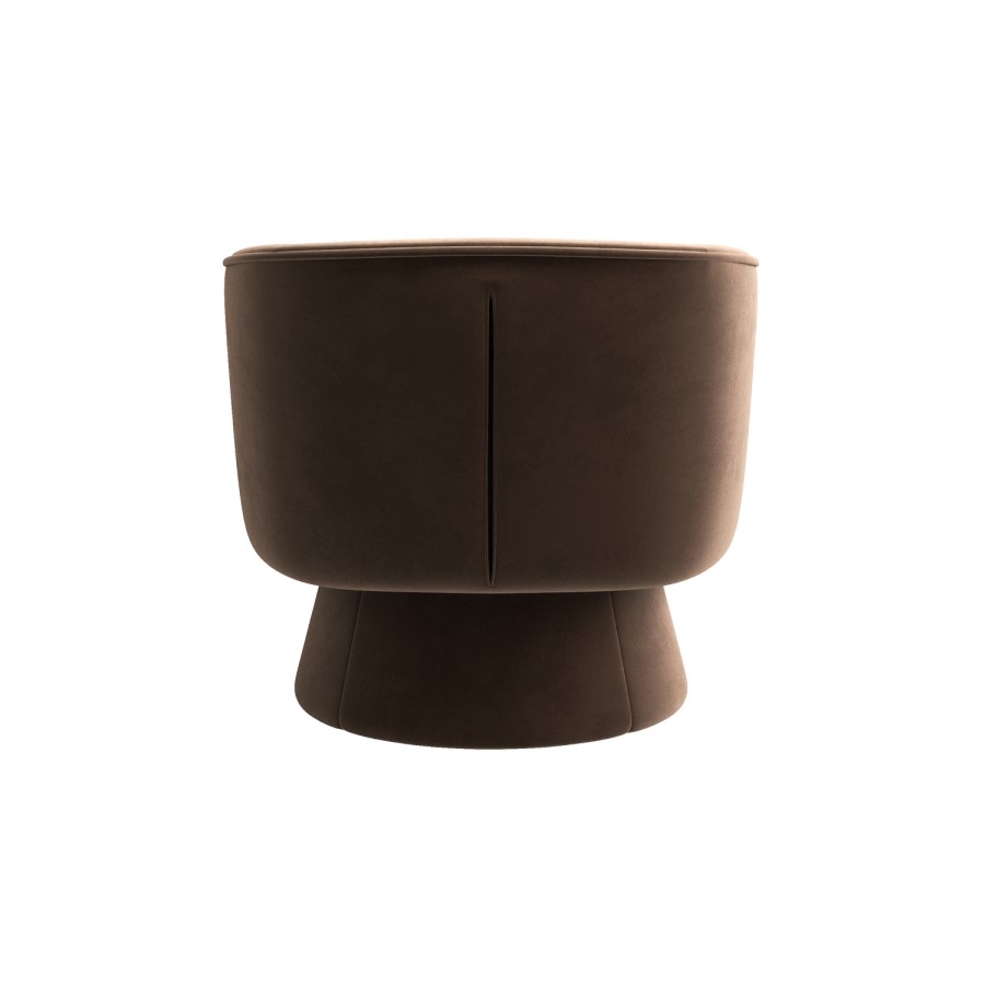 Brown Velvet Swivel Accent Chair - Cairo
