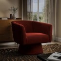 BUN/CRR005/99174 Deep Red Velvet Swivel Accent Chair - Cairo