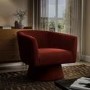 Deep Red Velvet Swivel Armchair - Cairo