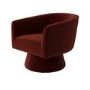 Deep Red Velvet Swivel Armchair - Cairo