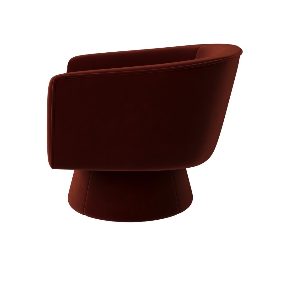 Deep Red Velvet Swivel Armchair - Cairo