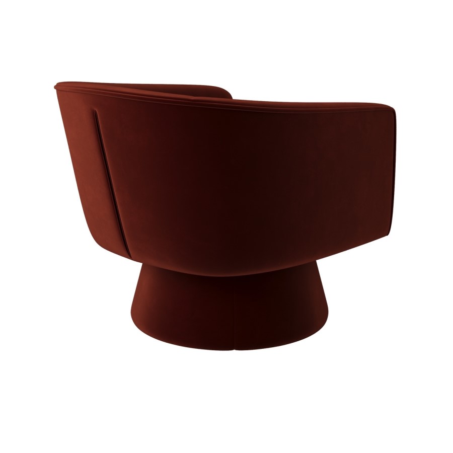 Deep Red Velvet Swivel Armchair - Cairo
