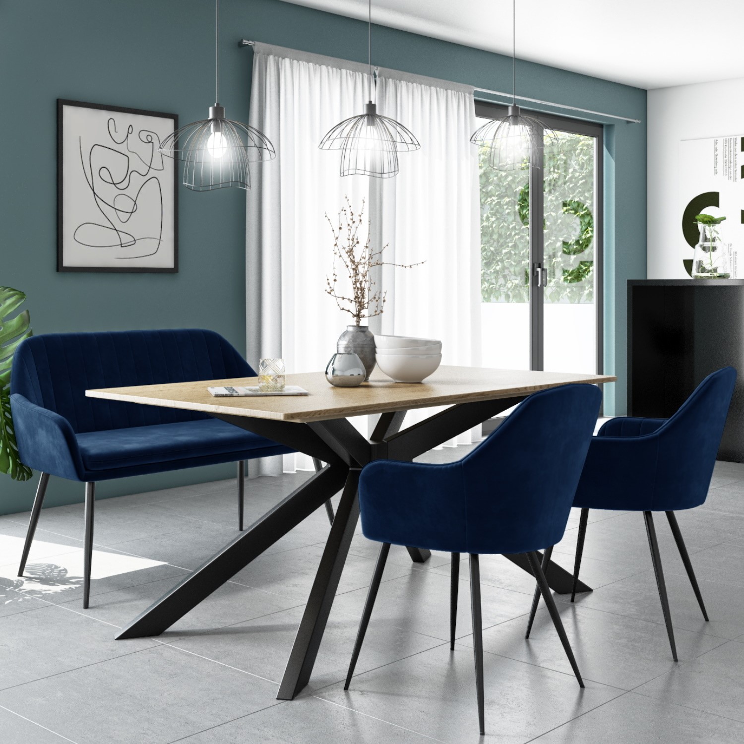 Navy Dining Table Navy Blue Dining Room Table And Chairs : Blue And Gold Dining Room Set ...