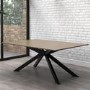 Oak Dining Table Set with 4 Grey Fabric Chairs - Seats 4 - Carson