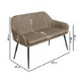 Oak Dining Table Set with 2 Beige Faux Leather Chairs and 1 Bench with Back - Seats 4 - Carson