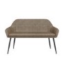 Oak Dining Table Set with 2 Beige Faux Leather Chairs and 1 Bench with Back - Seats 4 - Carson